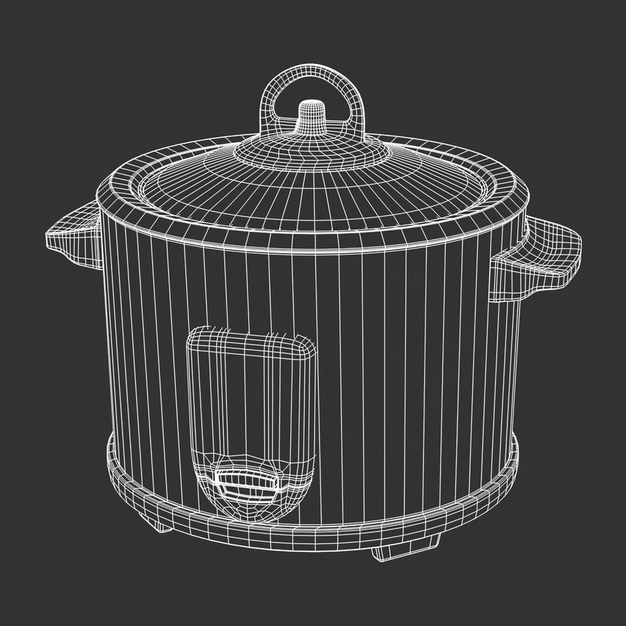 Modelo de panela de arroz, preto e prateado