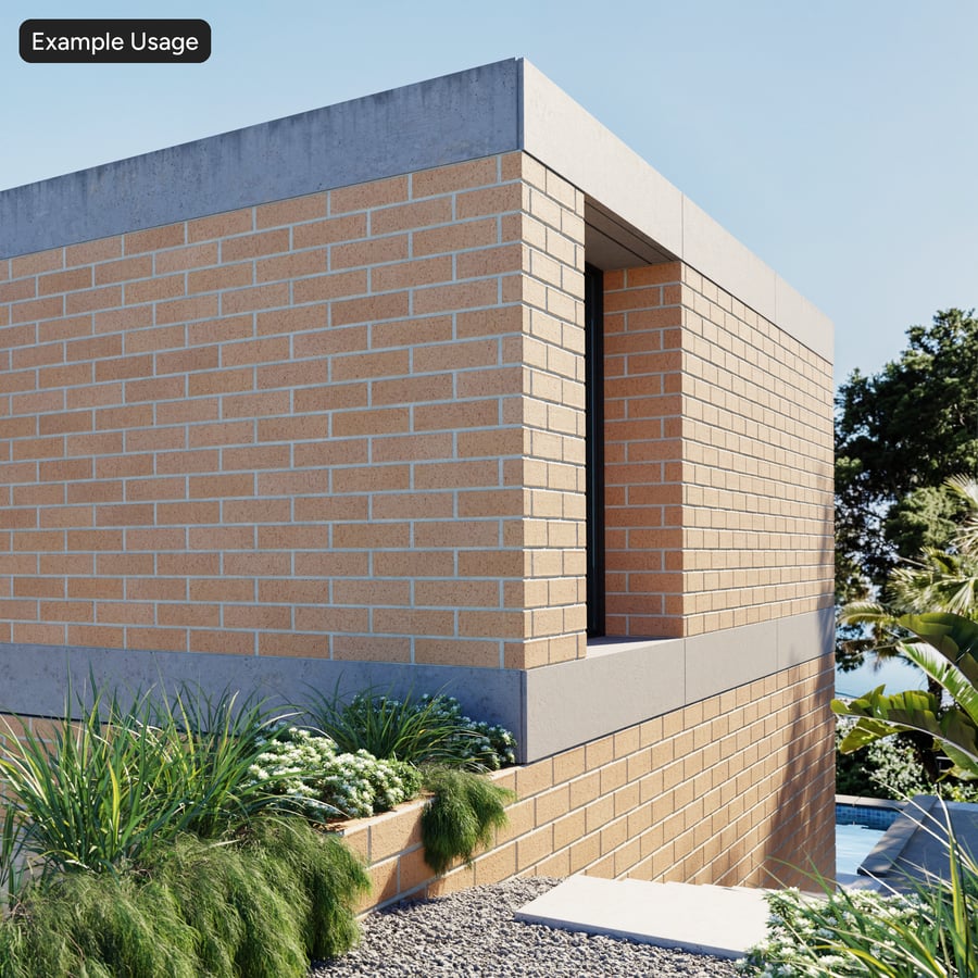 Dragfaced Running Bond Brick Wall Texture, Orange