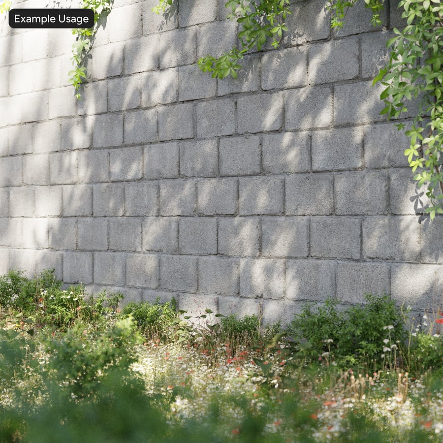 Concrete Cinder Block Wall Texture, Gray