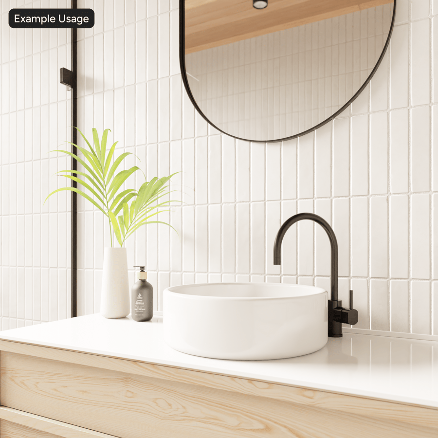 Azulejo retangular Zellige Matte Texture, branco