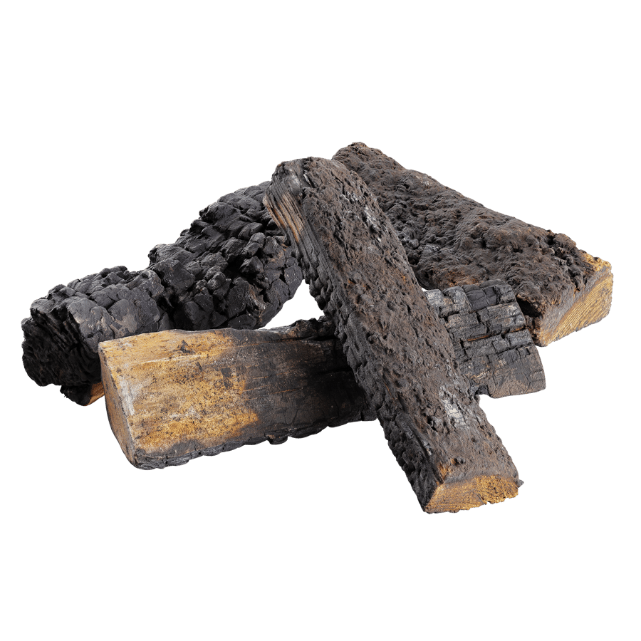 Partly Burned Split Firewood Models Collection