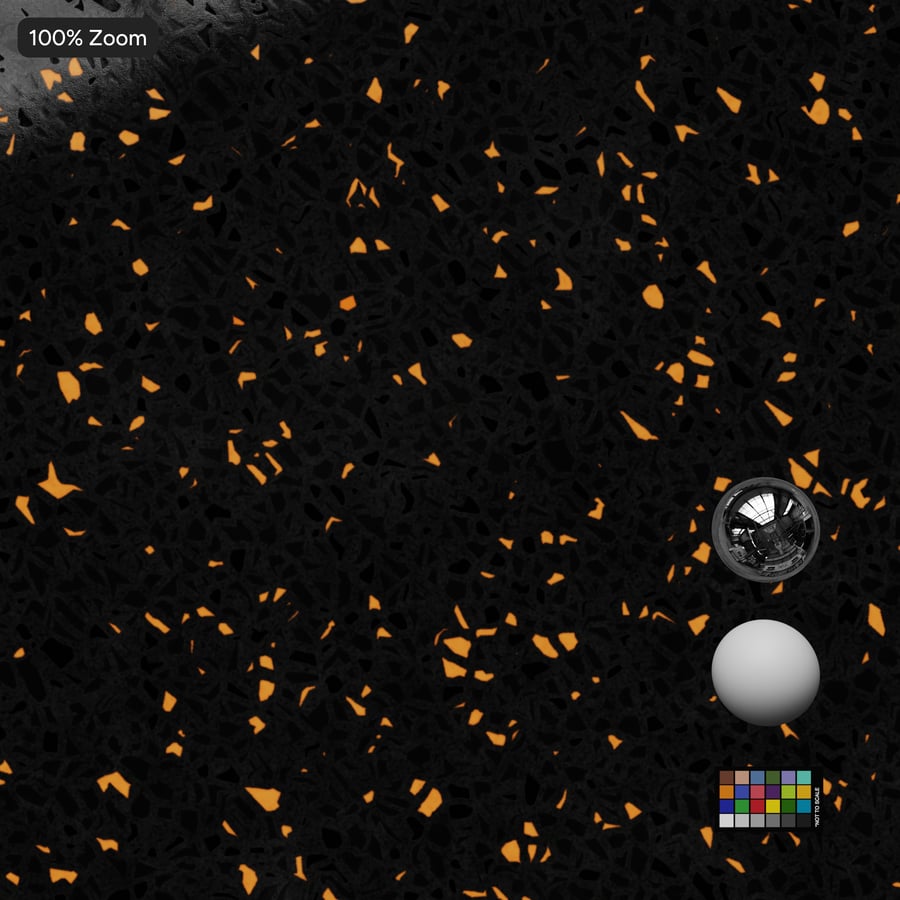 Polished Marble Stone Texture, Black & Metallic Orange
