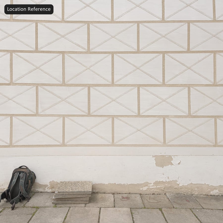 Geometric Sawn Stone Panel Texture, White