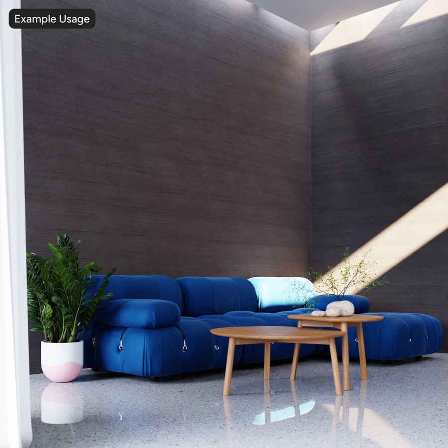 Board Form Matte Hempcrete Texture, Grey