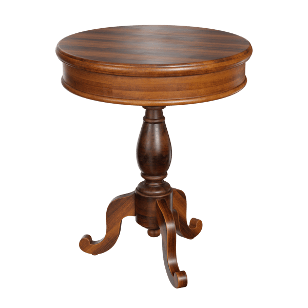 Modelo de mesa lateral redonda de madeira
