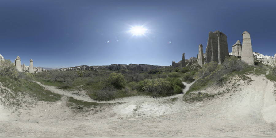 Clear Afternoon Left Shadow Cappadocia Rocky Spires Outdoor Sky HDRI