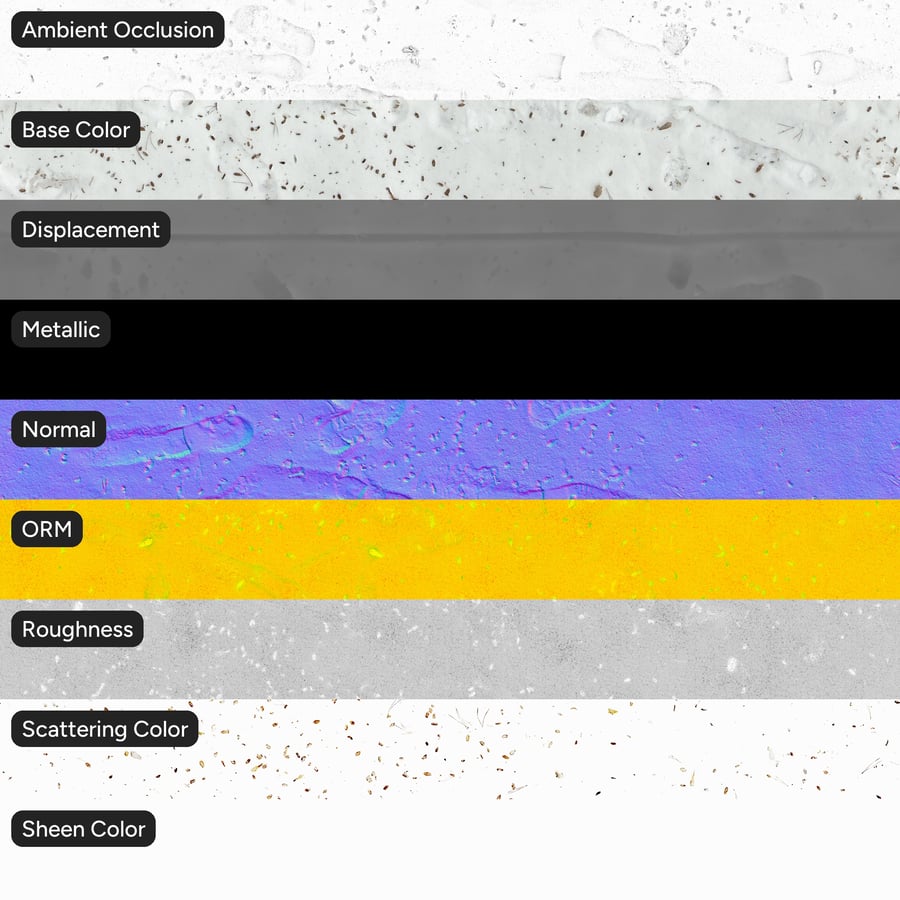 Debris and Footprint on Snow Texture