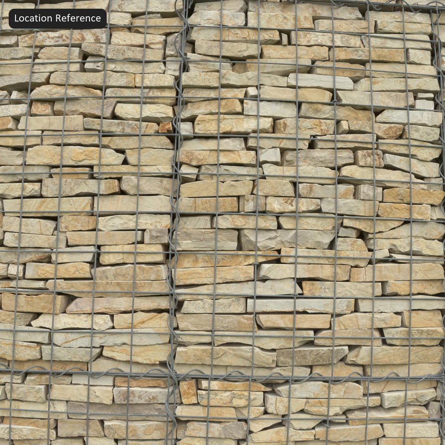 Stacked Sandstone Gabion Wall Texture