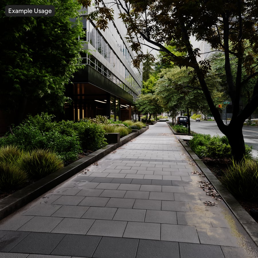 Running Bond Large Format Stone Paver Texture, Grey