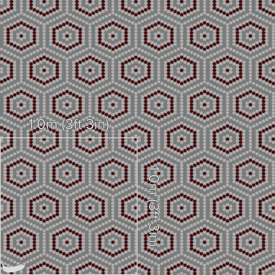 Hexagon Pattern Penny Round Tile Texture, White