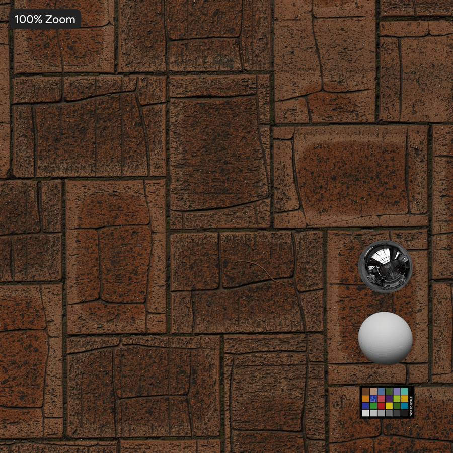 Cihlová dlažba Split Herringbone Texture, červená