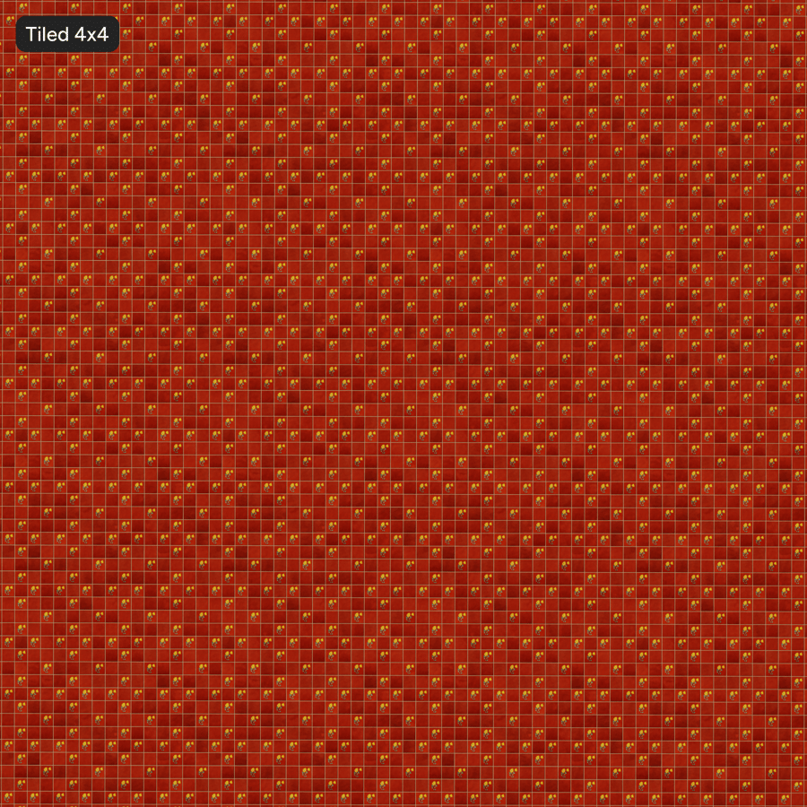 Textura de baldosa cerámica cuadrada con patrón floral