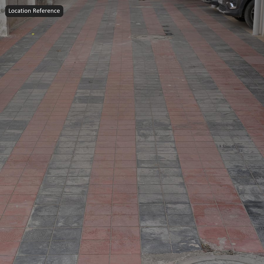 Texture di pavimentazione a scacchi quadrati, rosso e grigio