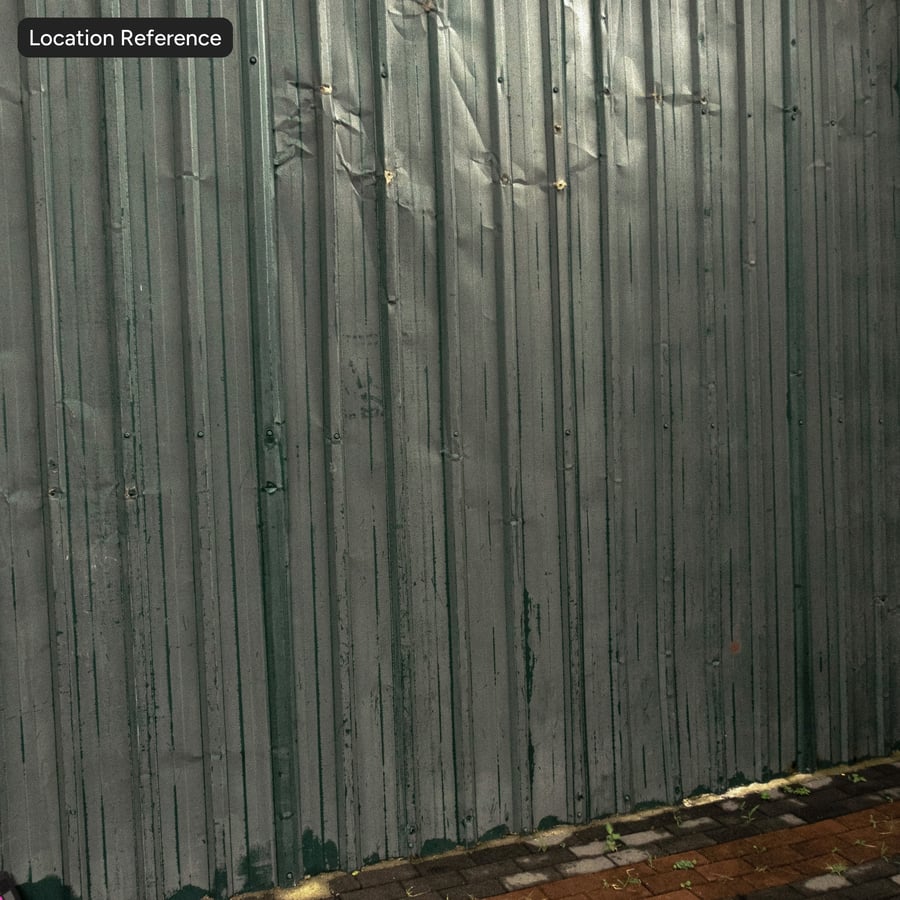 Dented Corrugated Metal Texture, Green