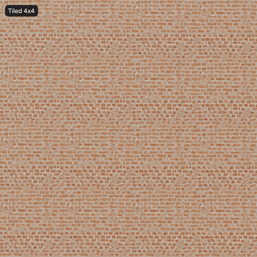 Old Running Bond Brick Texture, Red