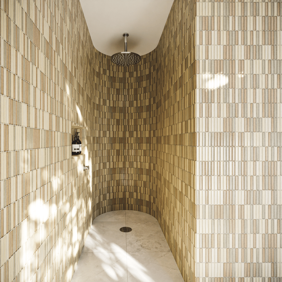 Mixed Yubi Mosaic Finger Tile Texture, Beige