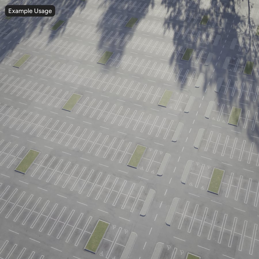 Weathered Asphalt with Grass Box Parking Lot Texture