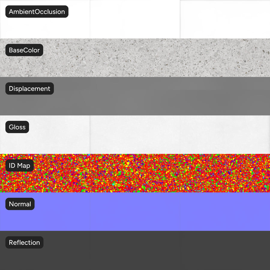 Square Terrazzo blank kakelstruktur, grå