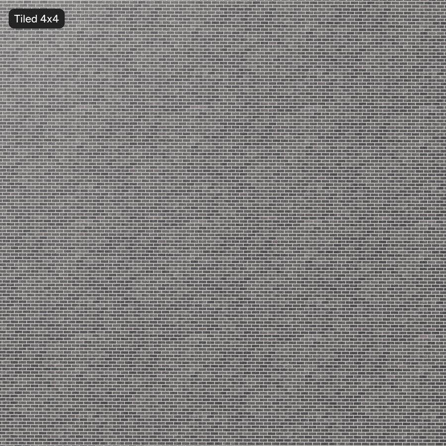 Texture finta parete in mattoni lisci disposti in file regolari, grigio