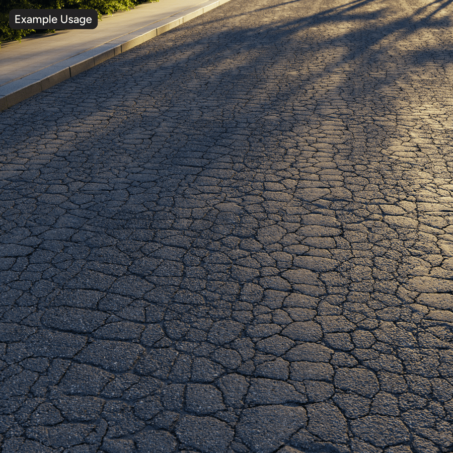 Gebarsten ruwe asfalttextuur