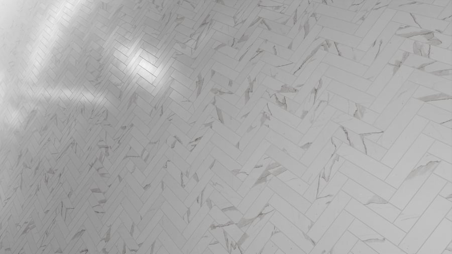 Textura de azulejo mate em mármore em espinha, salpicado de branco