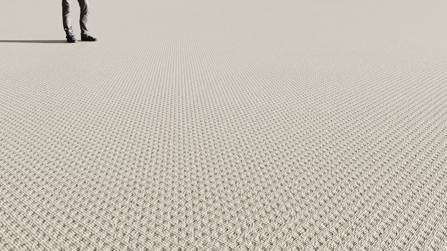 Textura de piso em carpete com padrão em grade e pilha em loop, bege