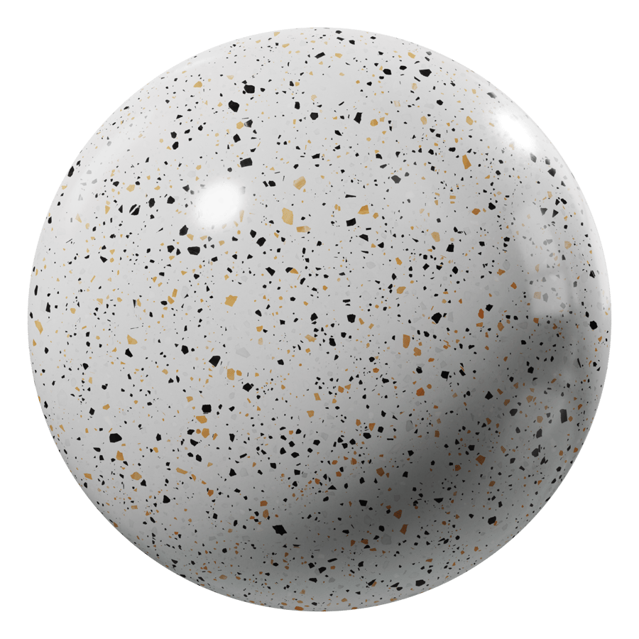 Speckled Coal Terrazzo Texture, White