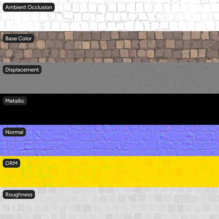Grass on Cobblestone Paver Texture