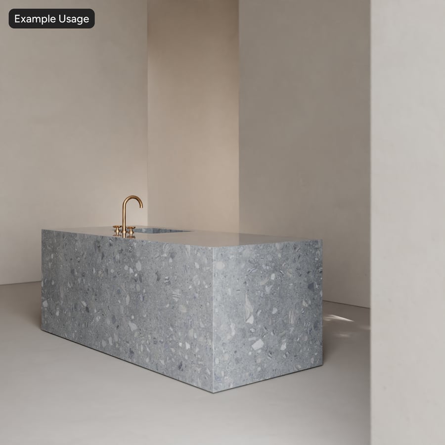 Polished Slab Palladiana Terrazzo Texture, Cool Grey