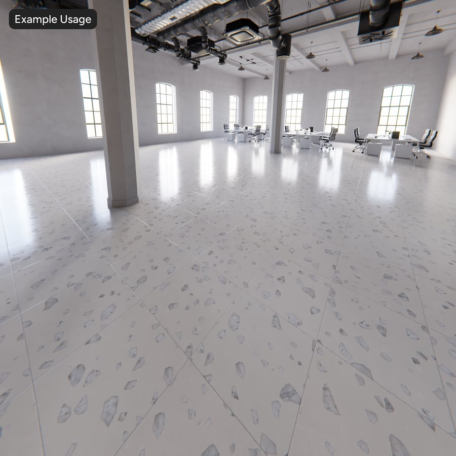 Textura de ladrilho quadrado grande em terrazzo, branco quente