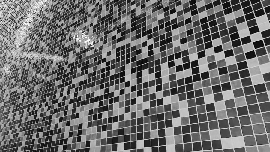 Textura de azulejo quadrado cerâmico brilhante, branco monocromático