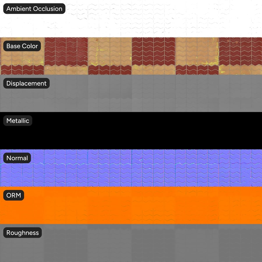 Textura de paver empilhado em ziguezague, quadriculado