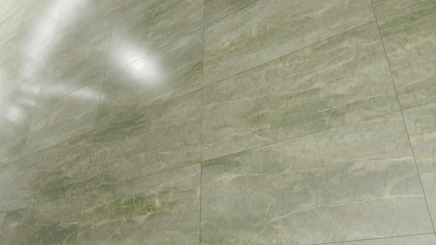 Textura de azulejo brilhante em mármore retangular, verde salva