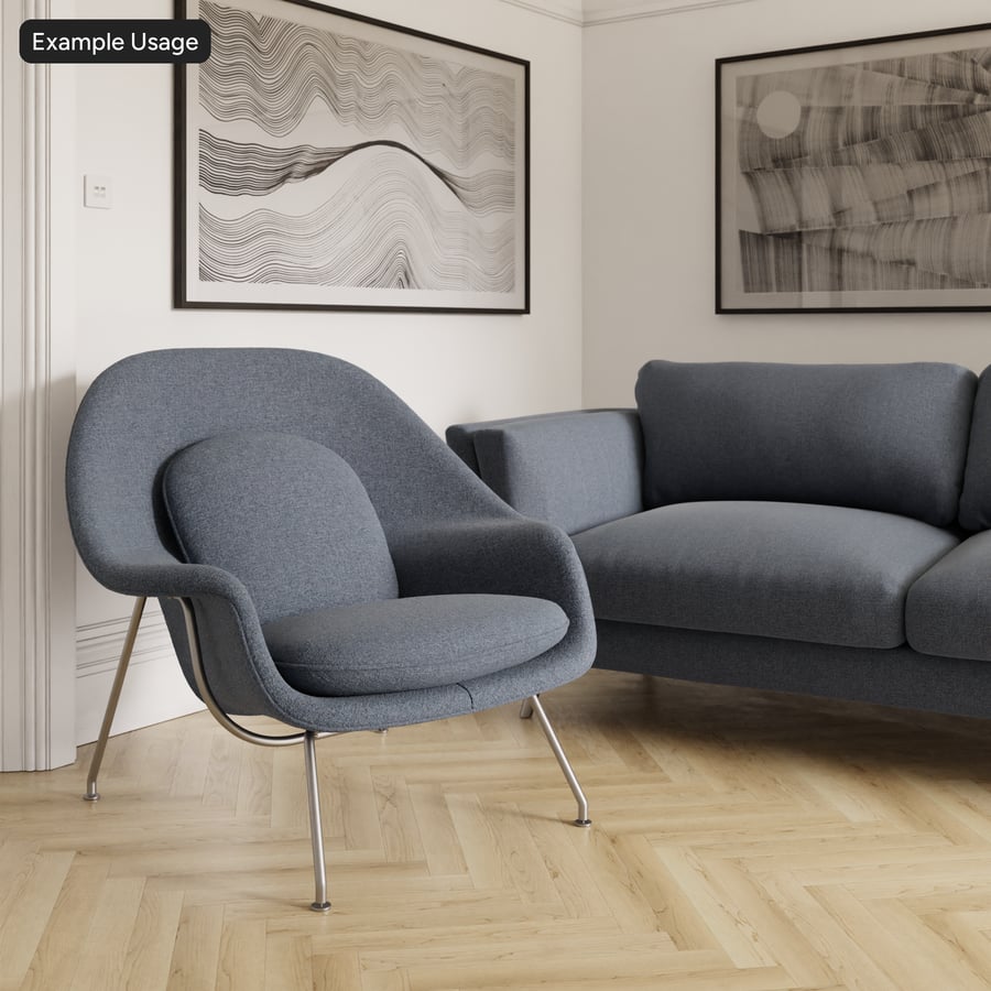 Chenille-Polsterstoff mit melierter Textur, Marineblau