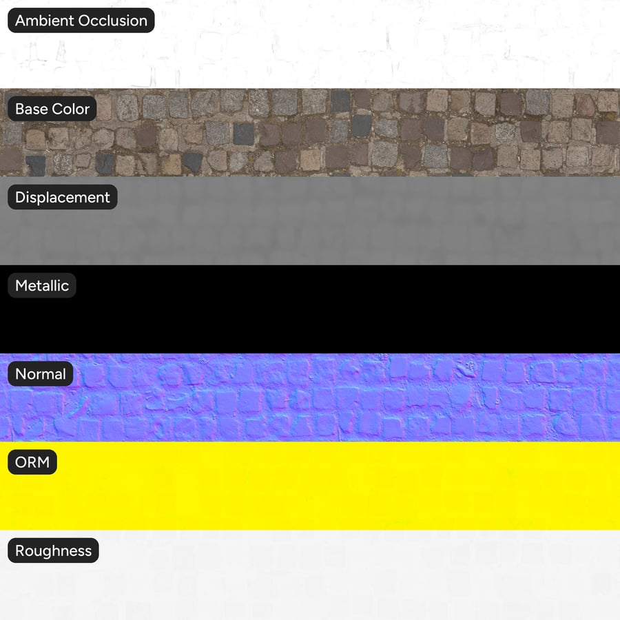 Mosaic Cobblestone Floor Texture, Mixed