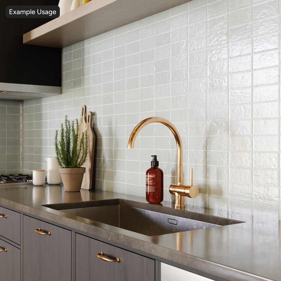 Textura de azulejo retangular brilhante Zellige, azul celeste