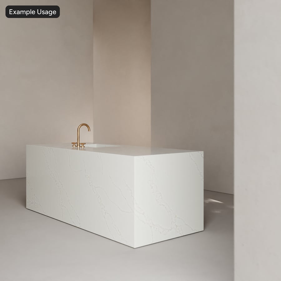 Calacatta Fuze Polished Quartz Stone Texture, White