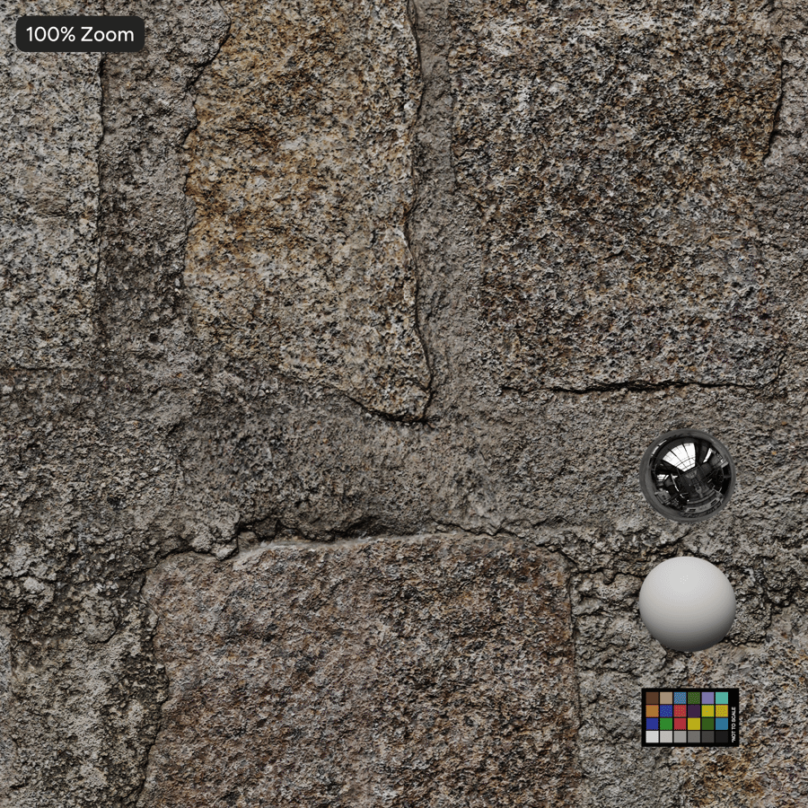 Weathered Rubble Stone Wall Texture