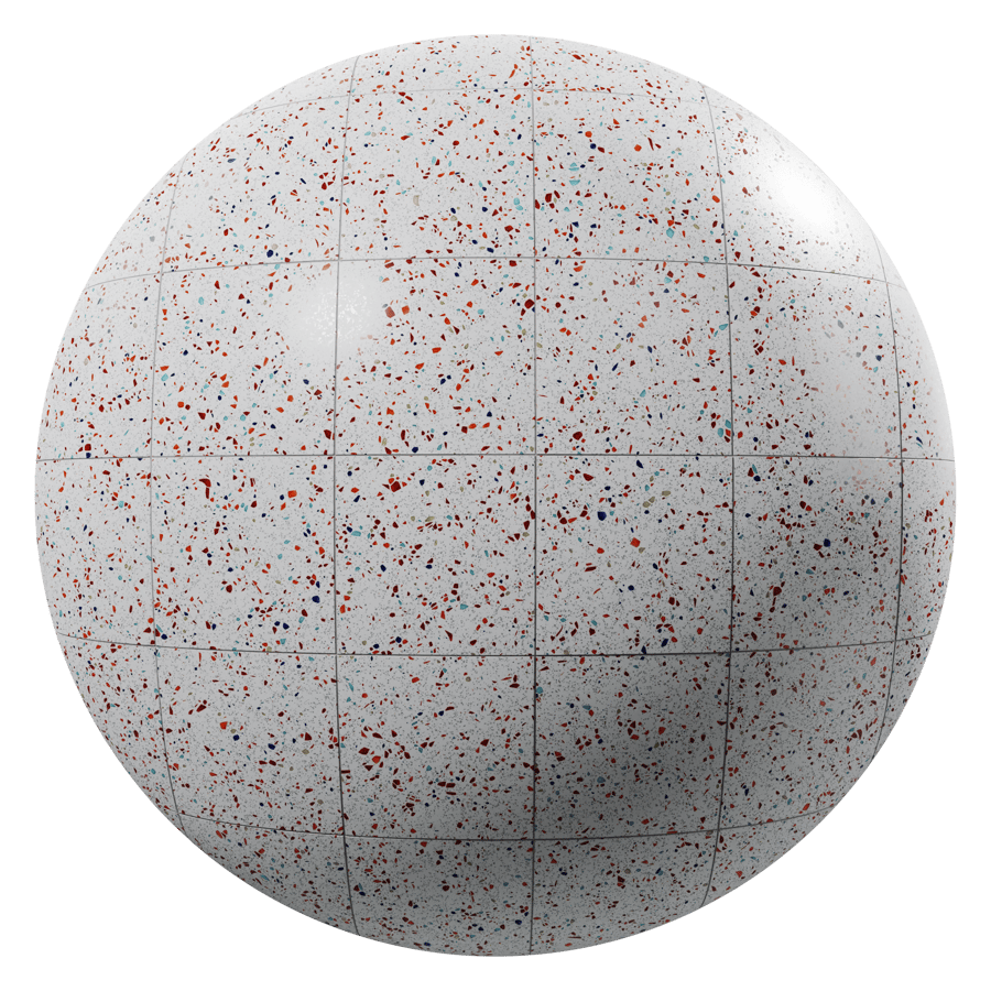 Rainbow Speckled Matte Standard Terrazzo Tile Texture, White