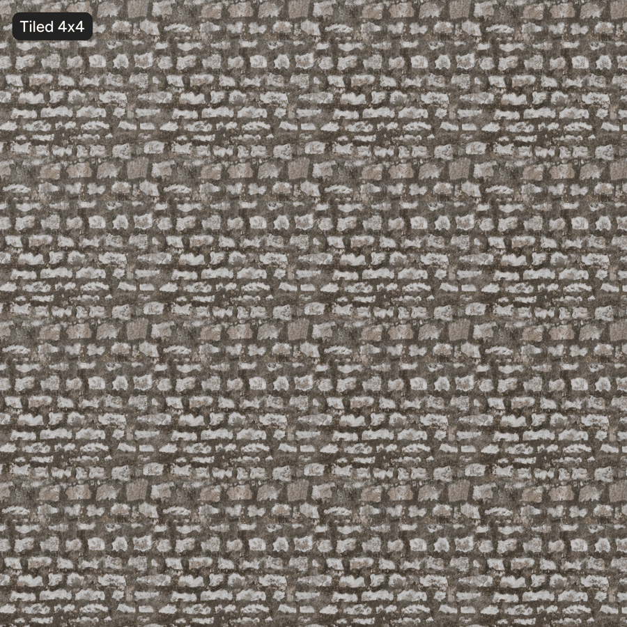 Mossy Rubble Stone Wall Texture, Dark Gray and White