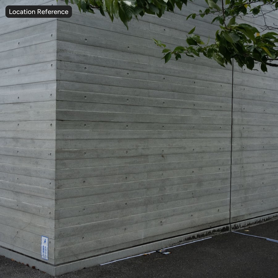 Pitted Board Form with Tie Holes Concrete Wall Texture