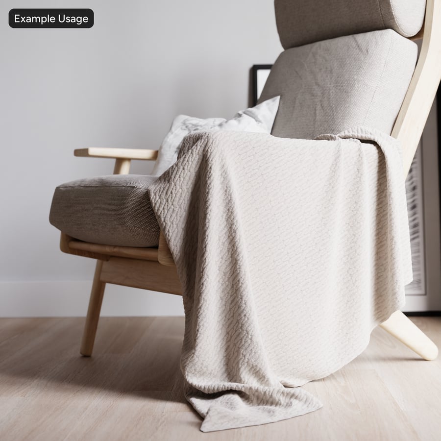 Cable Knit Fabric Texture, White