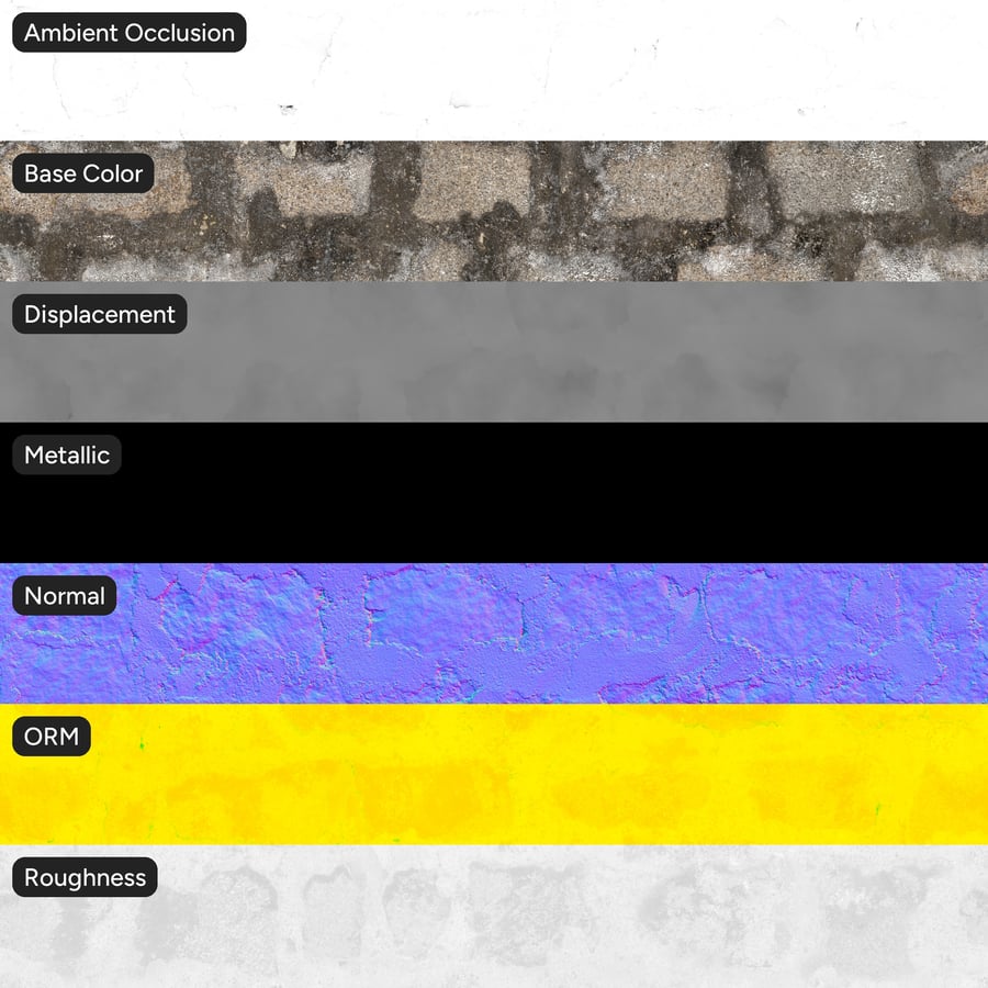 Weathered Coursed Rubble Stone Wall Texture, Grey