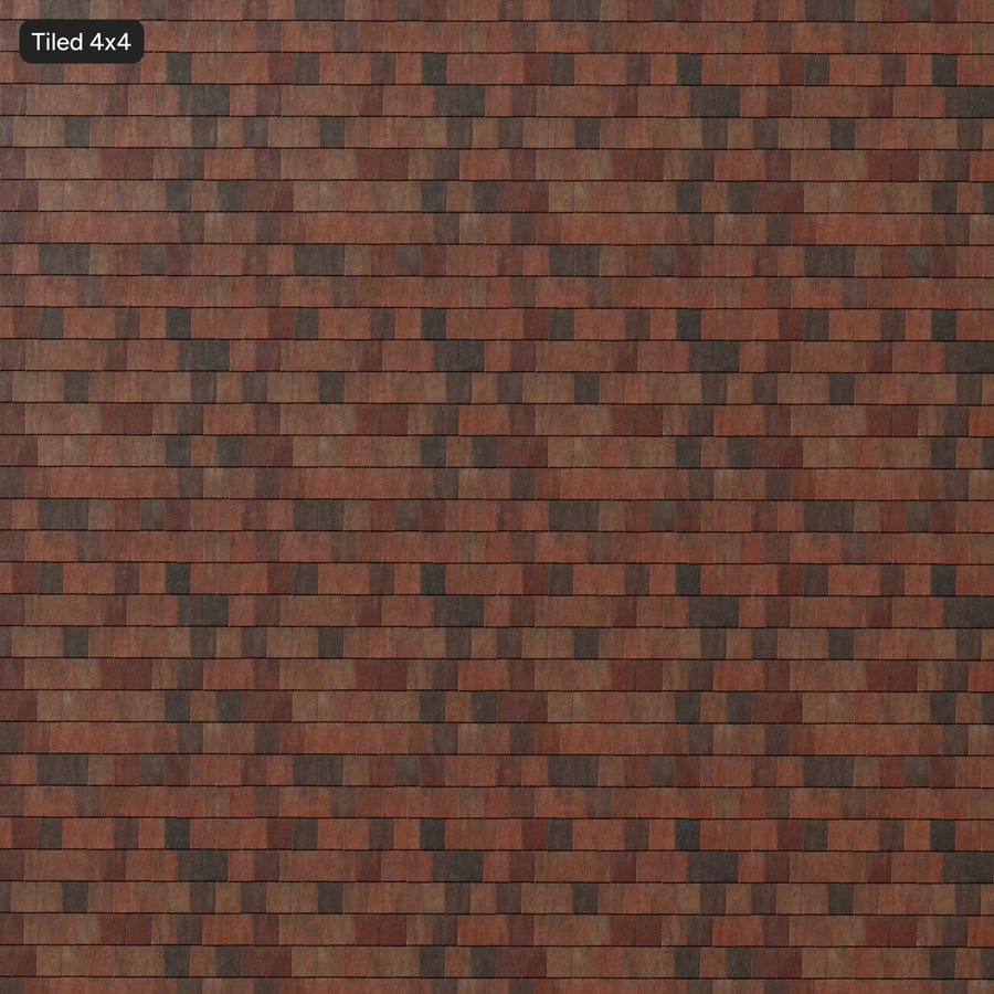 Textura de telhas finas e opacas, vermelhas