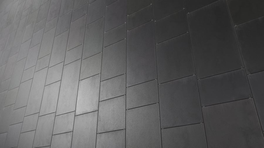 Vertical Offset Semi Glossy Concrete Cladding Texture, Black