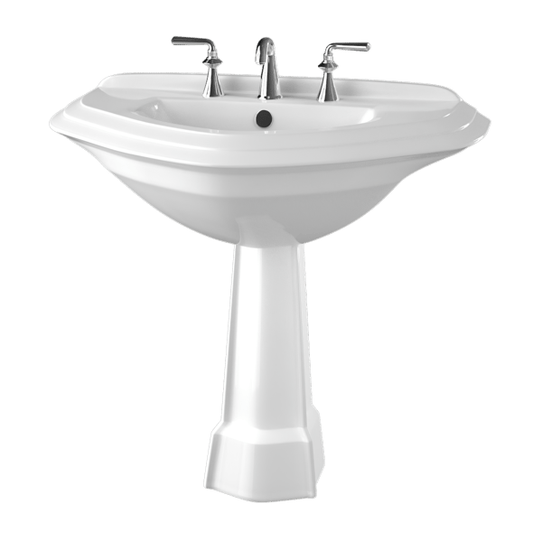 Pedestal Bathroom Sink Model, White