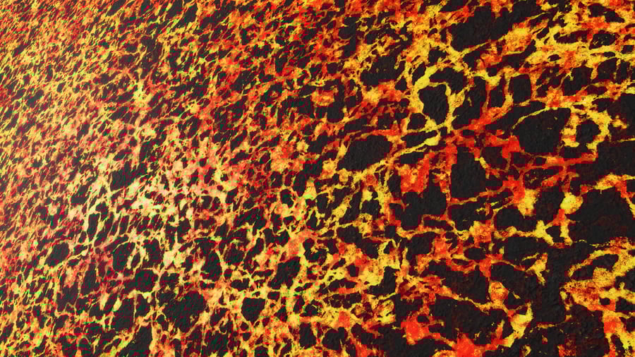 Textura de lava fortemente rachada