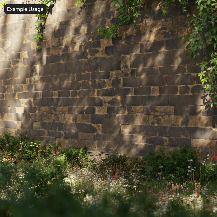 Texture endommagée d'un mur en blocs de pierre à liant courant