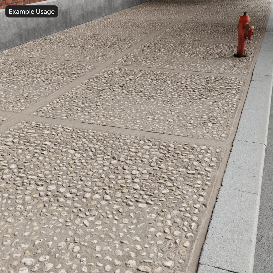 Worn Studded Cobblestone Paver Texture