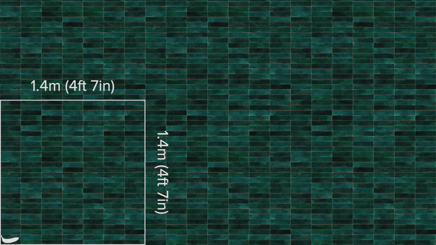 Stacked Horizontal Zellige Tile Texture, Green